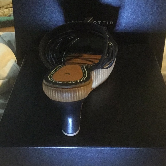 LEIFDOTTIR BLACK LEATHER SHOES NWT - Picture 3 of 6